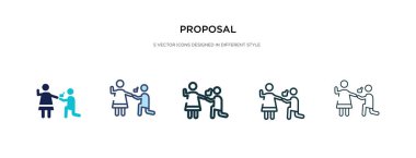 proposal icon in different style vector illustration. two colore