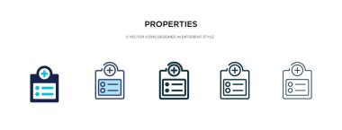 properties icon in different style vector illustration. two colo