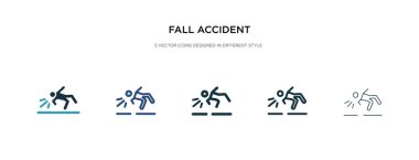 fall accident icon in different style vector illustration. two c