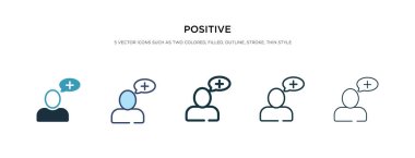 Farklı stil vektör illüstrasyonunda pozitif simge. iki renk