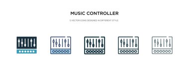 Farklı biçim vektör illüstrasyonunda müzik denetleyici simgesi. Tw