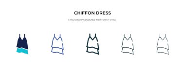 chiffon dress icon in different style vector illustration. two c
