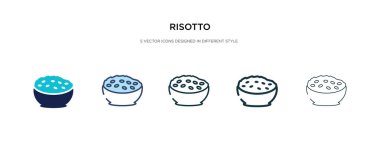 Farklı stil vektör illüstrasyonunda risotto ikonu. iki renkli