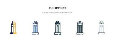 philippines simgesi farklı stil vektör illüstrasyonunda. iki kol