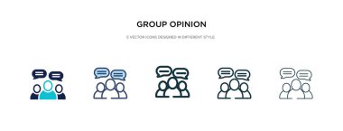Farklı biçim vektör illüstrasyonunda grup fikir simgesi. iki c