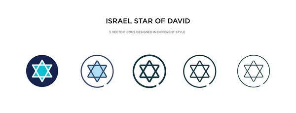 Israel estrela do ícone de David em ilustração vetorial de estilo diferente —  Vetores de Stock