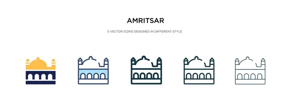 Icono amritsar en la ilustración de vectores de estilo diferente. dos colores — Vector de stock