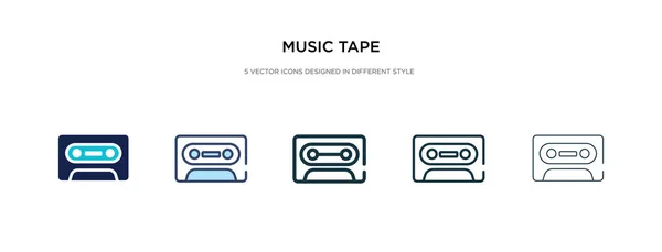 Icono de la cinta de música en la ilustración de vectores de estilo diferente. dos colo — Vector de stock