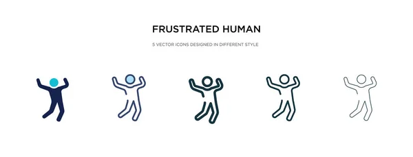 Frustrated human icon in different style vector illustration. tw — ストックベクタ