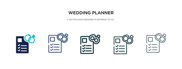 Icône de planificateur de mariage dans l'illustration vectorielle de style différent. deux — Image vectorielle