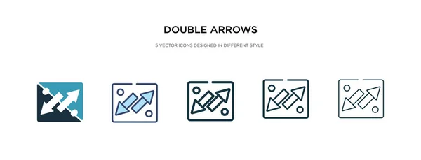 Icono de flechas dobles en la ilustración de vectores de estilo diferente. dos c — Vector de stock