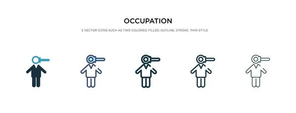 Icono de ocupación en la ilustración de vectores de estilo diferente. dos colo — Vector de stock