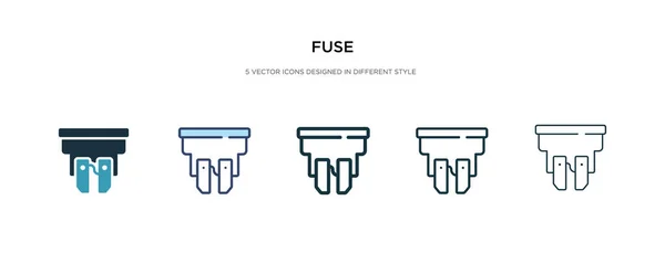 Icône fusible dans l'illustration vectorielle de style différent. deux colorés un — Image vectorielle