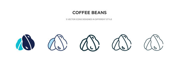 coffee beans icon in different style vector illustration. two co