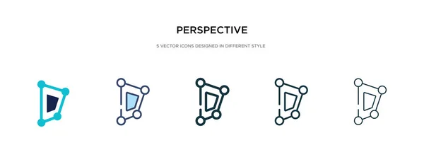 Icono de perspectiva en la ilustración de vectores de estilo diferente. dos col — Vector de stock