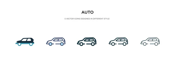 Icono automático en la ilustración de vectores de estilo diferente. dos de color un — Vector de stock