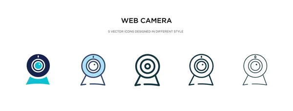 Icono de la cámara web en la ilustración de vectores de estilo diferente. dos colo — Vector de stock