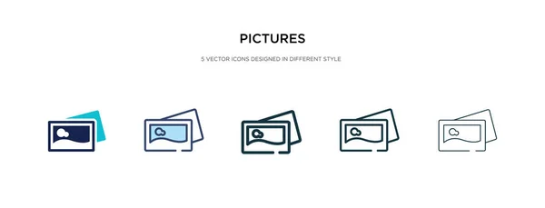 Icone images dans l'illustration vectorielle de style différent. deux couleurs — Image vectorielle