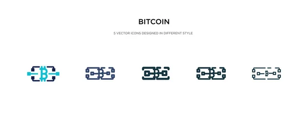 Icono de bitcoin en la ilustración de vectores de estilo diferente. dos colores — Vector de stock