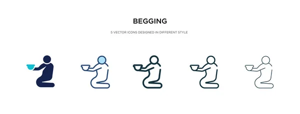 Begging icon in different style vector illustration. two colored — Stock Vector