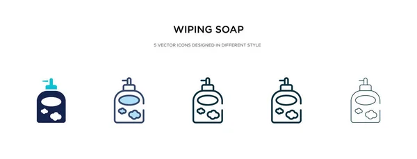 Limpiar icono de jabón en la ilustración de vectores de estilo diferente. dos col — Vector de stock