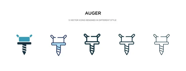 Auger icono en la ilustración de vectores de estilo diferente. dos colores a — Vector de stock