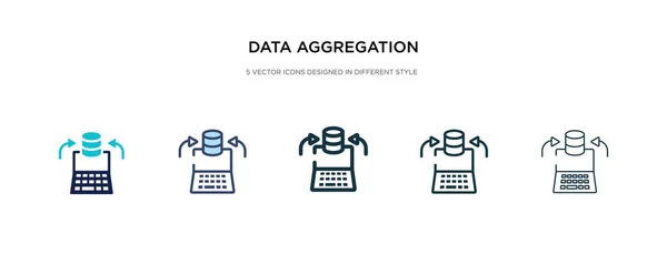 Data aggregation icon in different style vector illustration. tw — Stock Vector