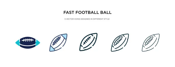 Ícone de bola de futebol rápido em ilustração vetorial de estilo diferente . —  Vetores de Stock