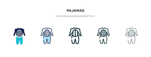 Icono de pijama en la ilustración de vectores de estilo diferente. dos colores — Vector de stock