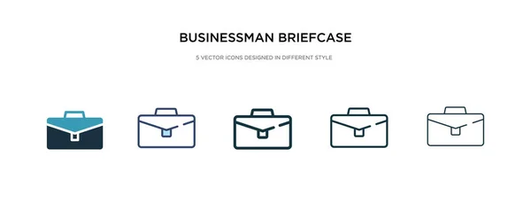 Hombre de negocios icono maletín en diferentes ilustraciones de vectores de estilo — Vector de stock
