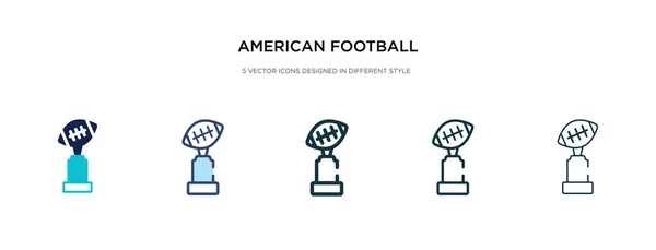 Amerikansk fotboll cup ikon i olika stil vektor illustration — Stock vektor