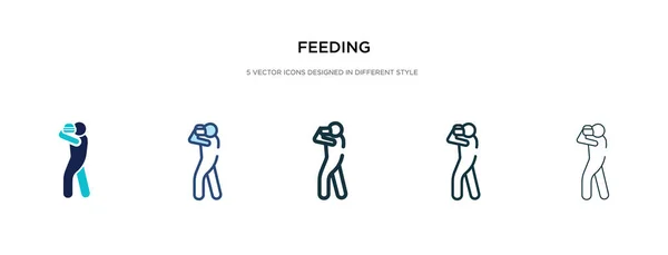 Icono de alimentación en la ilustración de vectores de estilo diferente. dos colores — Vector de stock