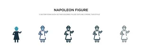 Icono de la figura napoleon en la ilustración de vectores de estilo diferente. Dos. — Vector de stock