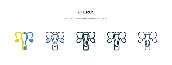 Uterus icon in different style vector illustration. two colored — Stock Vector