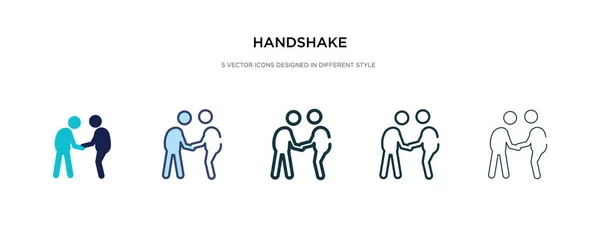 Icono de apretón de manos en la ilustración de vectores de estilo diferente. dos colores — Vector de stock