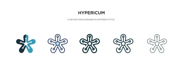 Farklı stil vektör illüstrasyonunda hiperikum simgesi. iki renk — Stok Vektör