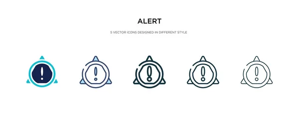 Icono de alerta en la ilustración de vectores de estilo diferente. dos colores a — Vector de stock