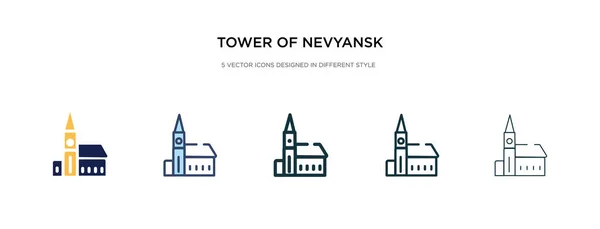 Torre di nevyansk in icona russia in stile diverso vettore illus — Vettoriale Stock