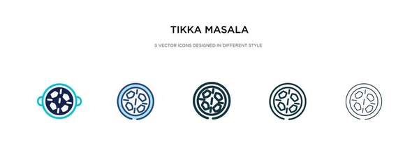 Tikka masala icono en la ilustración de vectores de estilo diferente. dos co — Vector de stock