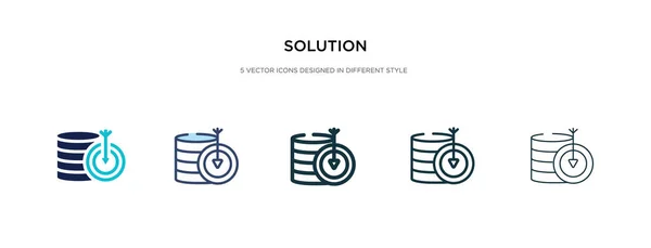 Icono de solución en la ilustración de vectores de estilo diferente. dos colores — Vector de stock