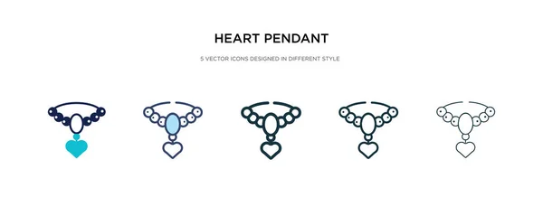 Herz Anhänger Symbol in verschiedenen Stil Vektor Illustration. zwei c — Stockvektor