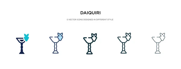 Icono daiquiri en la ilustración de vectores de estilo diferente. dos colores — Vector de stock