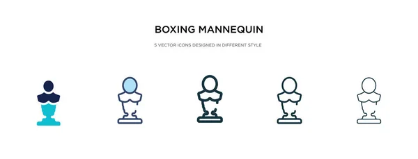 Icono de maniquí de boxeo en la ilustración de vectores de diferentes estilos. tw — Vector de stock