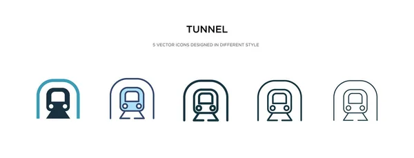 Icono de túnel en la ilustración de vectores de estilo diferente. dos colores — Vector de stock