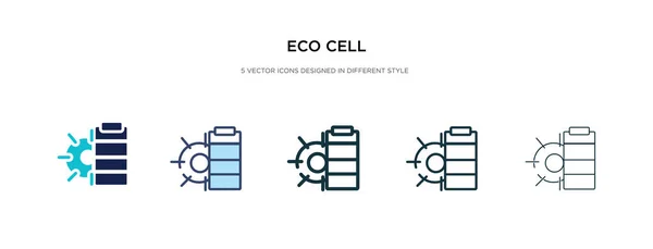 Icône de cellule éco dans l'illustration vectorielle de style différent. deux couleurs — Image vectorielle