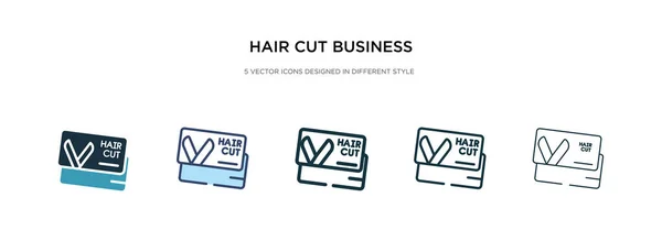 Corte de pelo icono de la tarjeta de visita en diferentes estilo vector illustrati — Vector de stock