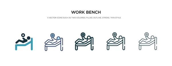 Werkbank icoon in verschillende stijl vector illustratie. twee colo — Stockvector