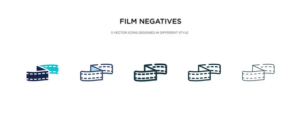 Película negativos icono en la ilustración de vectores de estilo diferente. Dos. — Vector de stock
