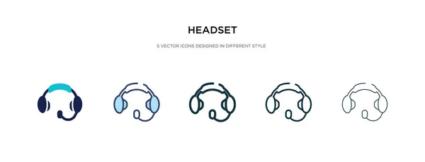 Icono de auriculares en la ilustración de vectores de estilo diferente. dos colores — Vector de stock