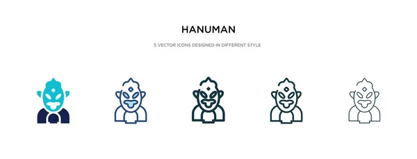 Hanuman-Symbol in verschiedenen Stilvektorillustrationen. zweifarbig — Stockvektor
